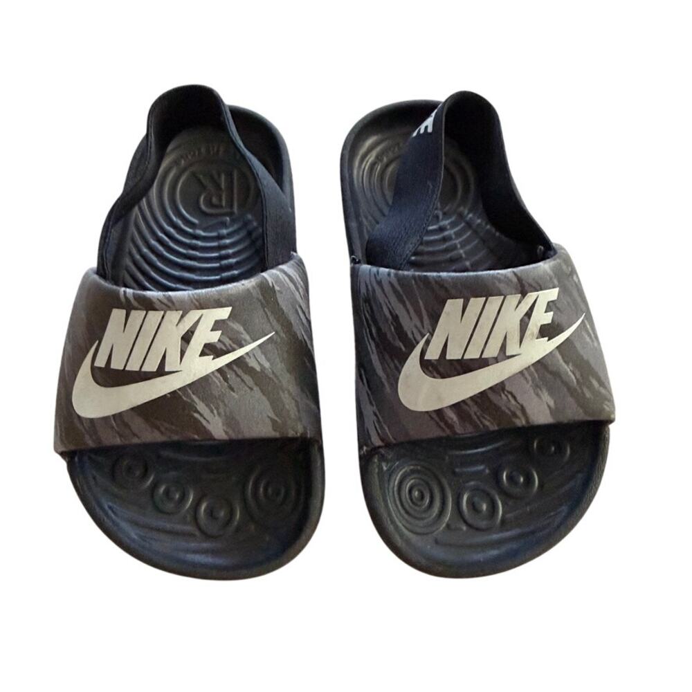 Nike Slides with Strap Size 6C Black/Gray